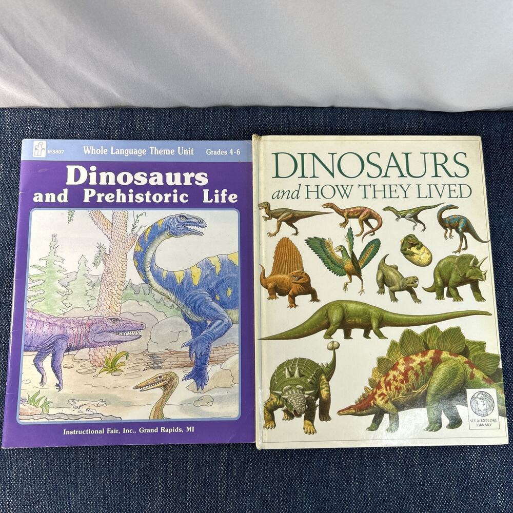 2 Book Lot: Dinosaurs and How They Lived DK Dorling & Grades 4-6 Teaching Unit